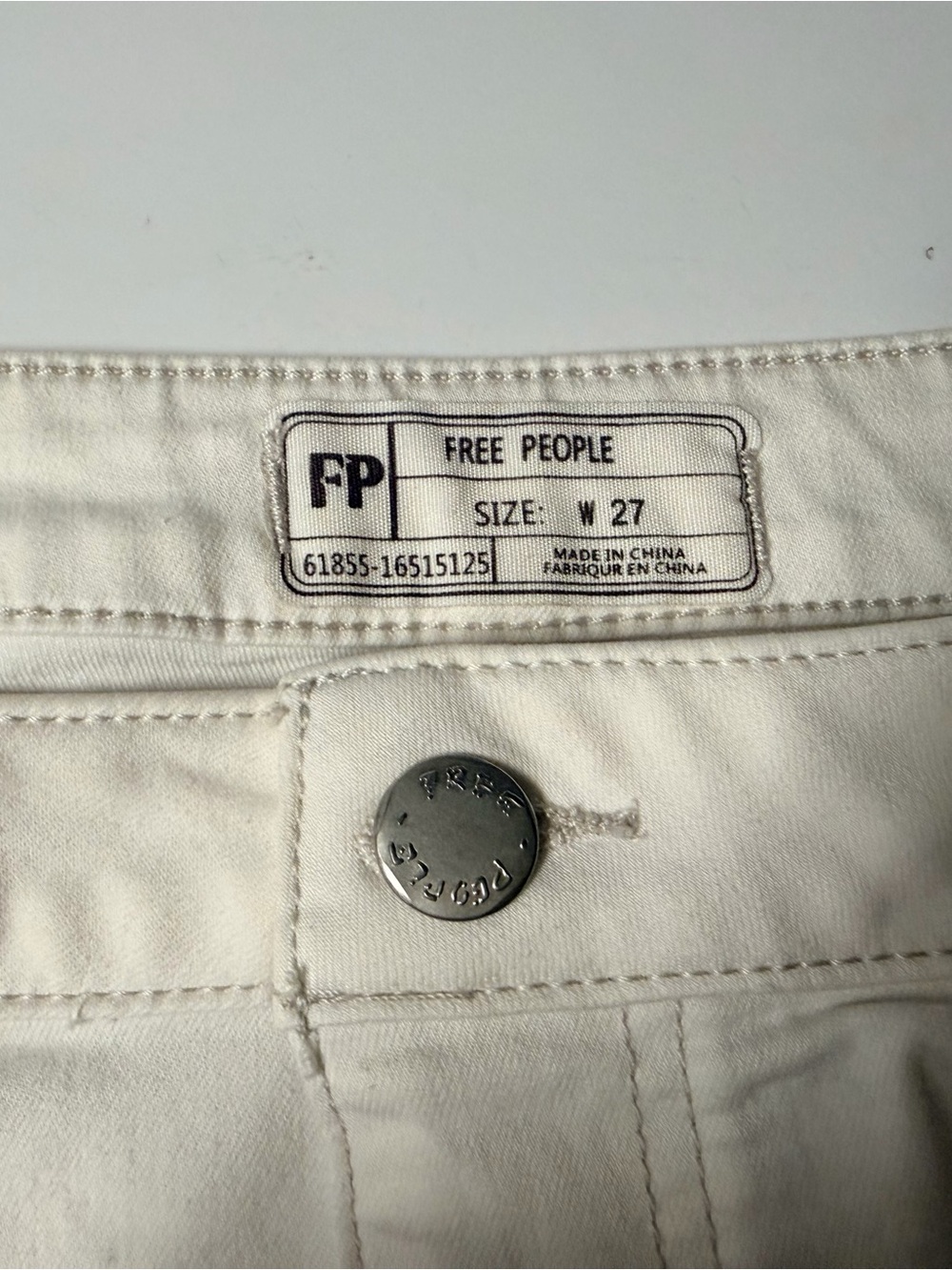 Free People Off-White High-Rise Denim Jeans